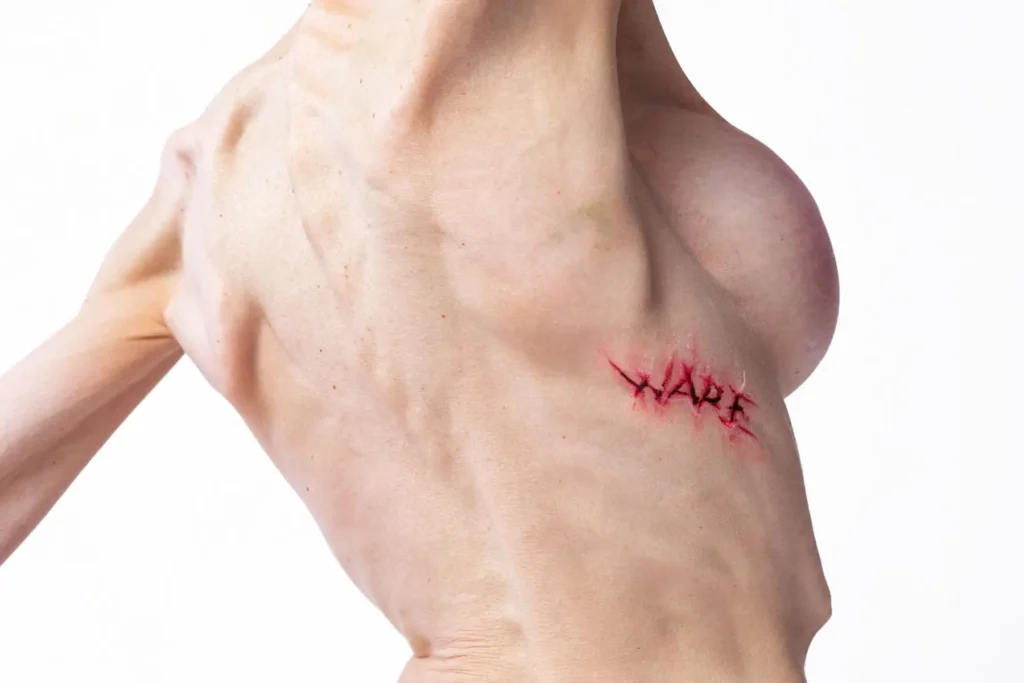 The back of a naked person