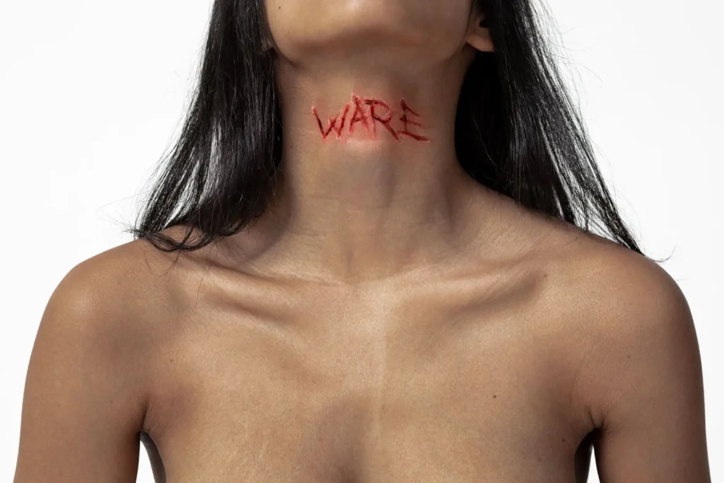Neck of a naked person