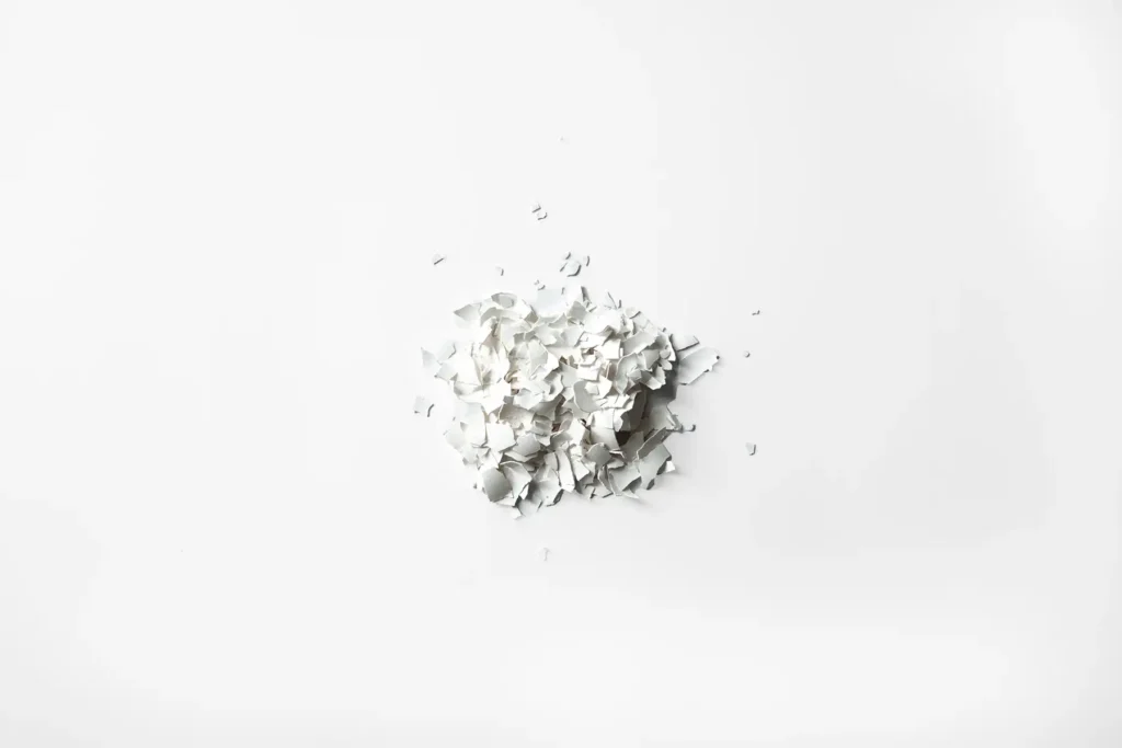Eggshells on whit floor