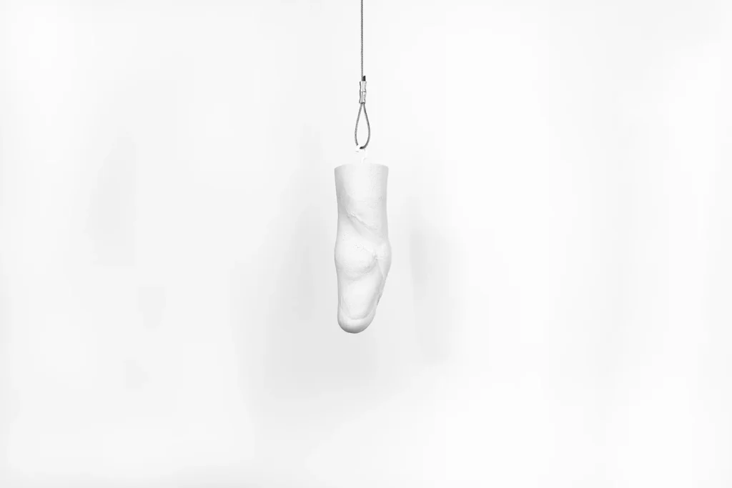Sculpture of a stump hanging